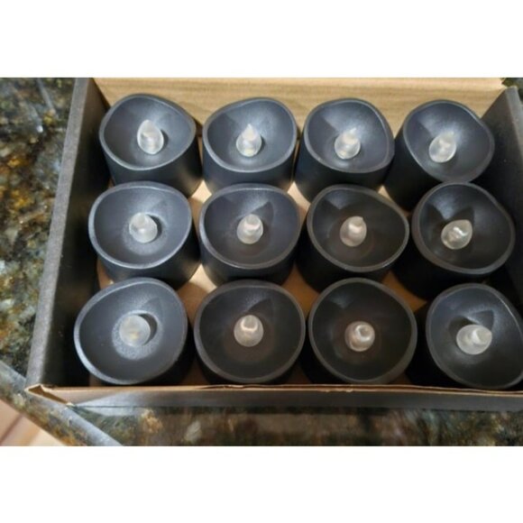 Black Tea Lights Candles Battery Operated, 200+Hour Flameless Flickering - Picture 2 of 2